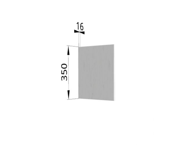 Панель торцевая (для шкафа горизонтального высотой 350 мм) ПГ Мелисса (Белый скин)