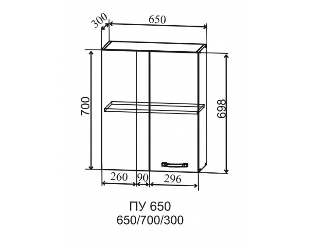 Шкаф угловой верхний Скала ПУ 650 (Гранит Маус/Серый/правый)