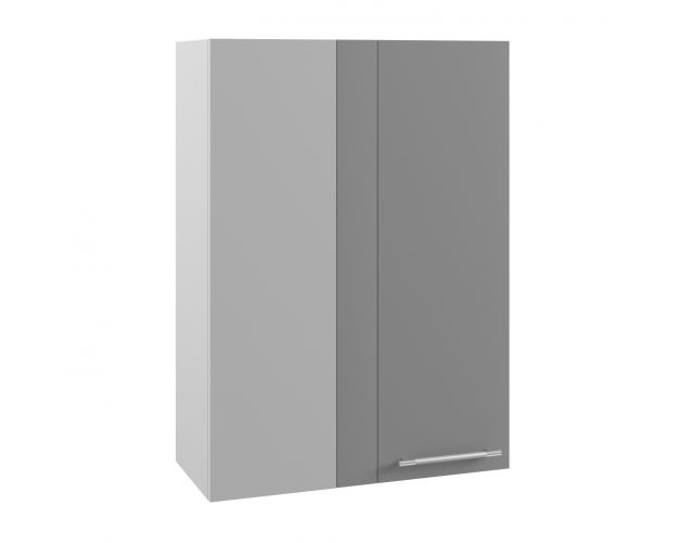 Шкаф верхний Капля ВПУ 650 (угловой/высокий/правый/Белый глянец/Серый)