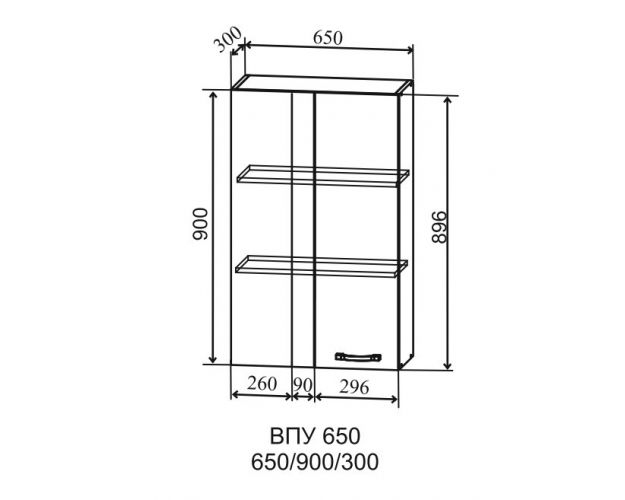 Угловой шкаф Скала ВПУ 650 (Гранит Грей/Серый/верхний/высокий/правый)