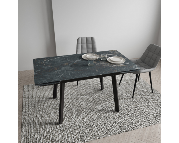 Стол раздвижной Лорд мрамор черный