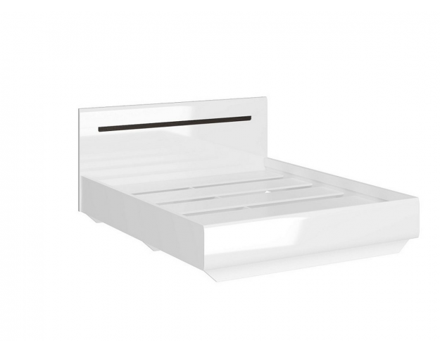 Кровать двуспальная 1,6 с настилом Стокгольм белый глянец