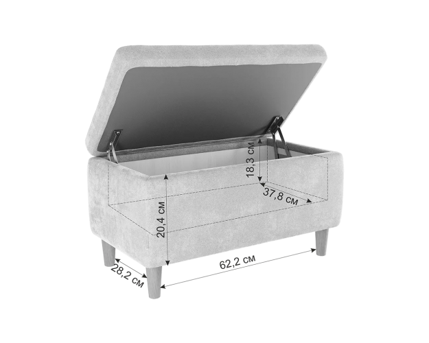 Пуф Чарли 2 галька (велюр)