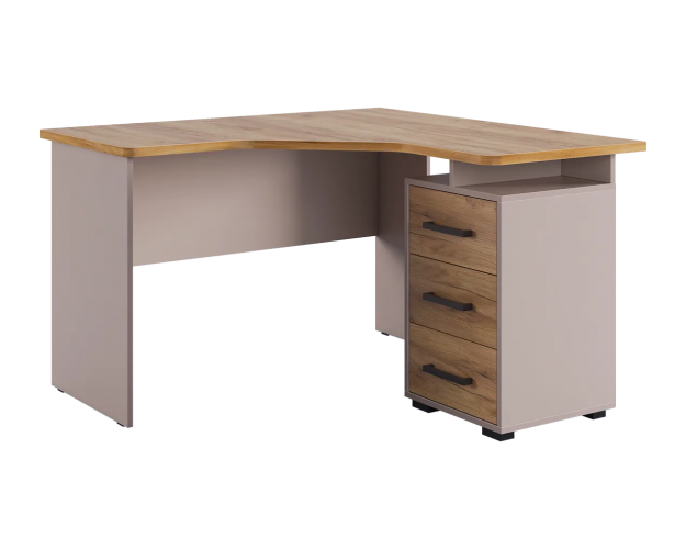 Стол компьютерный 1200 угловой Лайт-2 кашемир / дуб крафт золотой