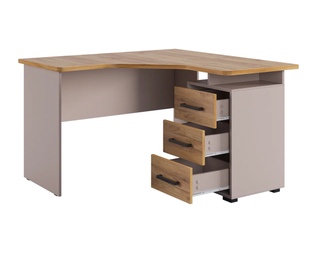Стол компьютерный 1200 угловой Лайт-2 кашемир / дуб крафт золотой