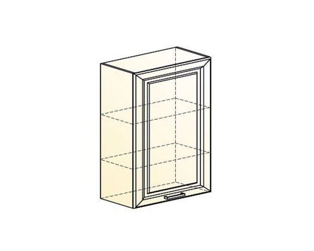 Мишель Шкаф навесной L600 Н900 (1 дв. гл.) (эмаль) (белый/кофейный)