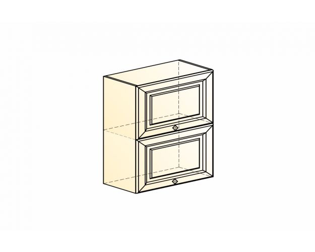 Монако Шкаф навесной L600 Н720 (2 дв. гл. гориз.) (Белый/Белый матовый)
