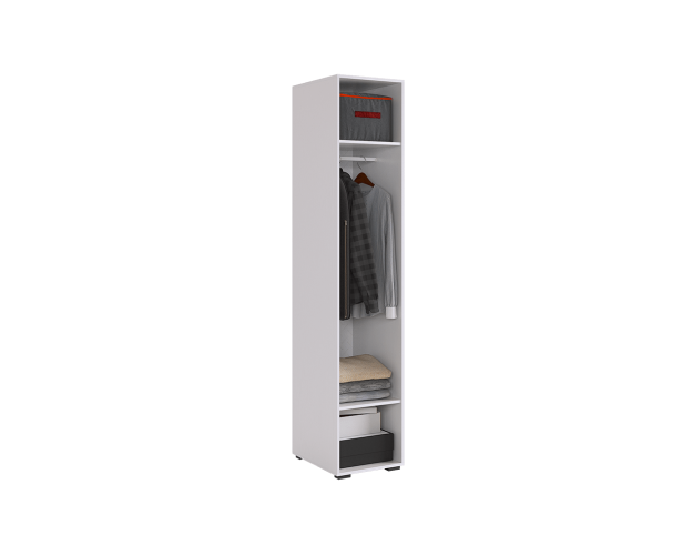 Шкаф однодверный 100.01 Ева белое дерево / белый матовый	