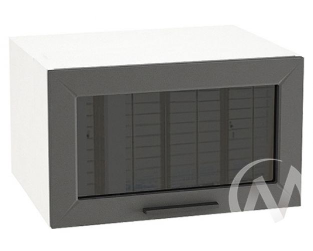 Шкаф верхний Глетчер ШВГС 610 (Маренго силк/белый/горизонт/стекло)