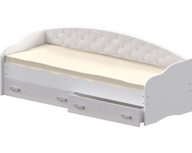 Кровать Софа-7 с мягкой спинкой (800х1900) Белый