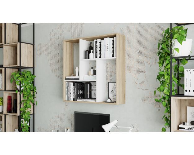 Полка настенная тип 16 (Дуб Сонома/Белый Ясень)