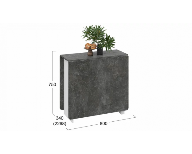 Стол-книжка раскладной тип 2 белый / ателье темный