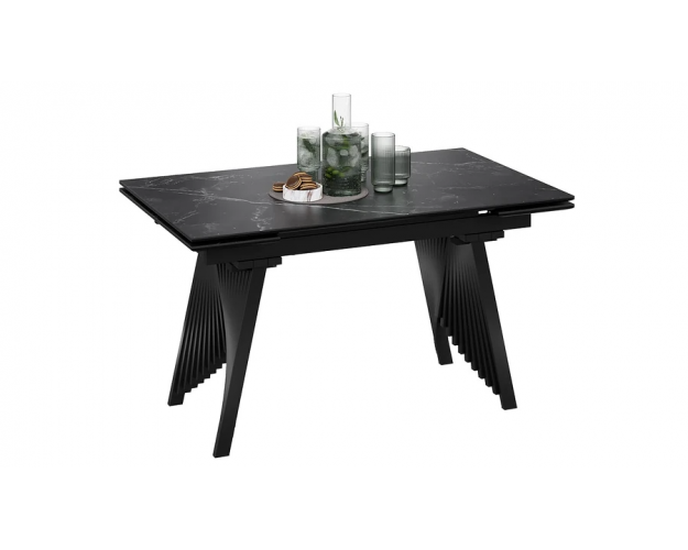 Стол обеденный Шелдон тип 1 черный муар / черный мрамор