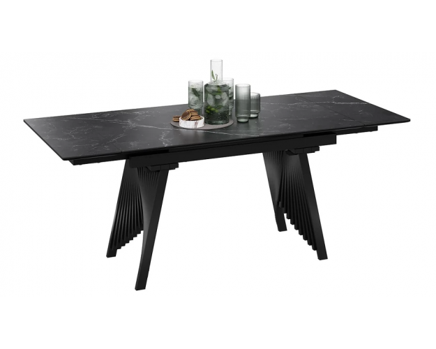 Стол обеденный Шелдон тип 1 черный муар / черный мрамор