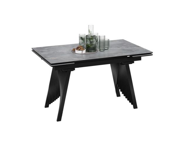 Стол обеденный Шелдон тип 1 черный муар / серый мрамор