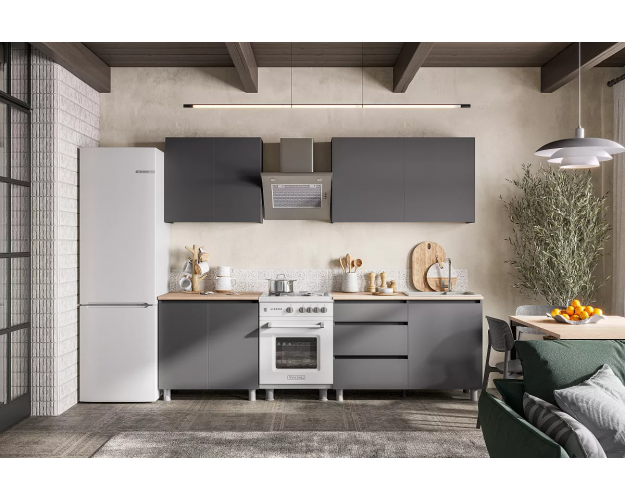 Кухонный гарнитур "Денвер" 2.0 графит серый / дуб сонома