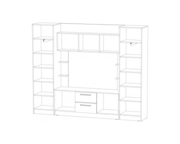 Стенка Дублин цемент темный / цемент светлый