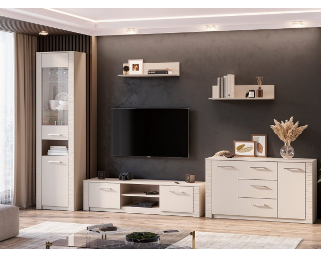 Тумба для телевидеоаппаратуры 1600 Калипсо меланж